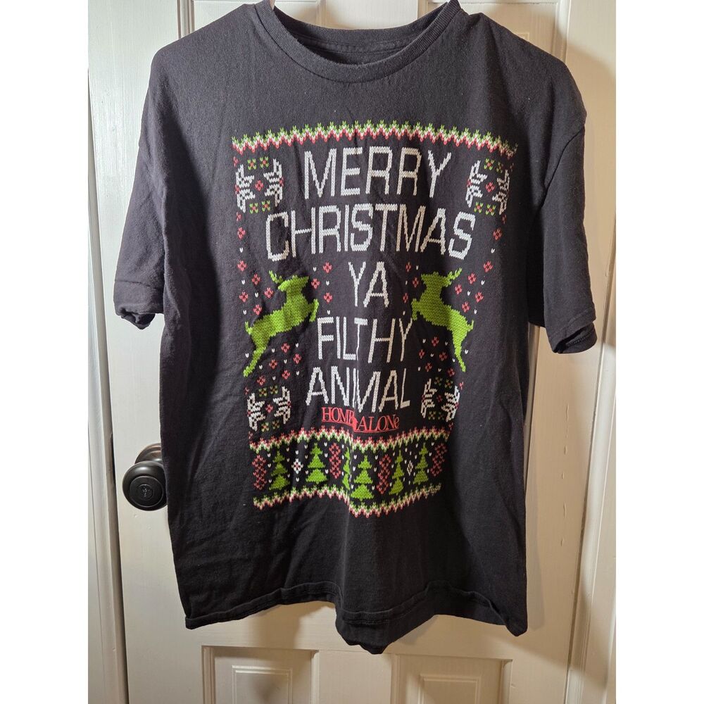 Home Alone Merry Christmas Ya Filthy Animal - Ugly Sweater - T-shirt Men Size L